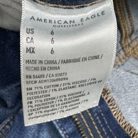 American Eagle High Rise Distressed Denim Shortie Cutoff Shorts Women’s 6 - Picture 10 of 13